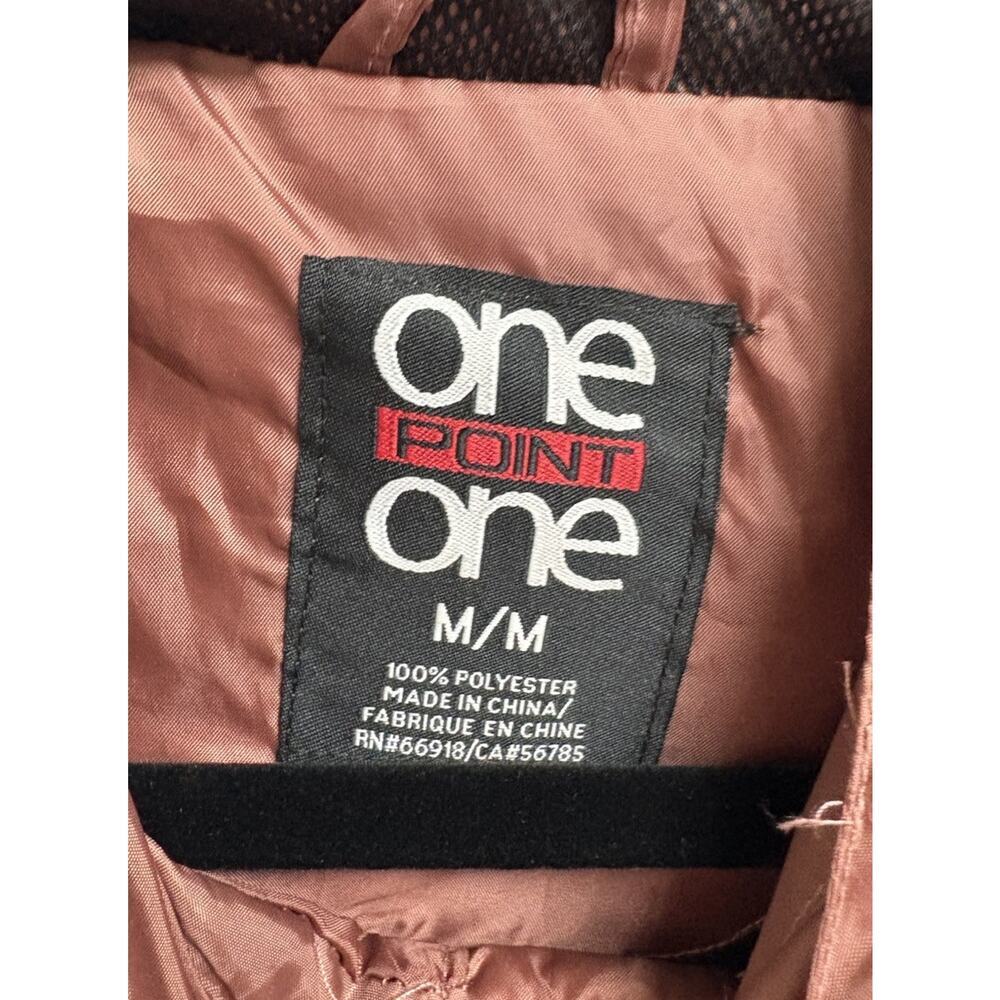 One Point One Hooded Windbreaker Jacket Rose Pink Charcoal Gray Size M NWT - Picture 3 of 8